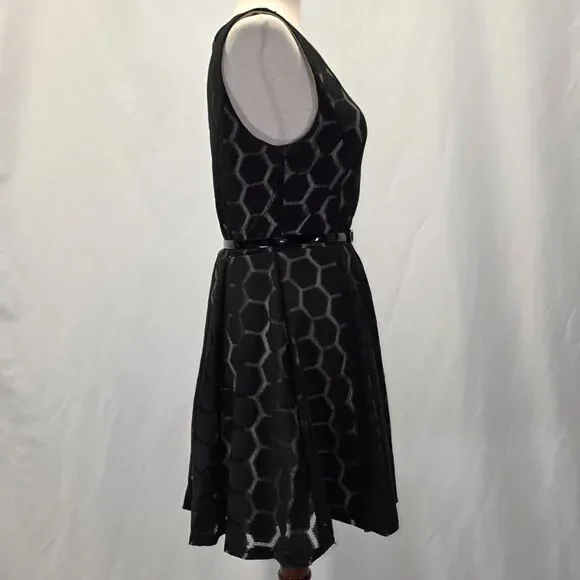 Lily Rose Geometric Black Lace Special Occasion Dress Size Large - Picture 6 of 11
